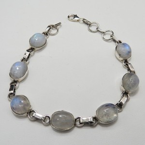 Pulsera joyería en plata de piedra luna