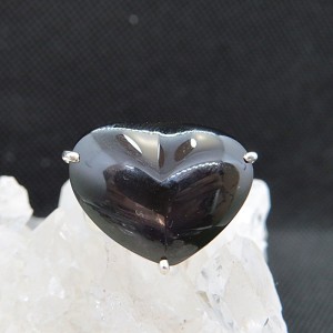 Anillo obsidiana arco iris y plata