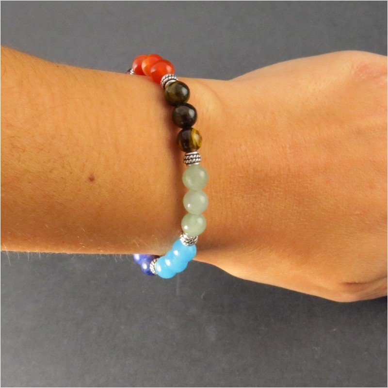 Pulsera siete chakras y plata Pulsera siete chakras y plata