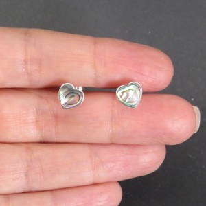 Pendientes corazón abalón y plata