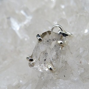 Colgante diamante Herkimer y plata