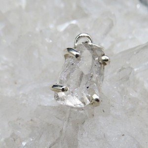 Colgante diamante Herkimer y plata