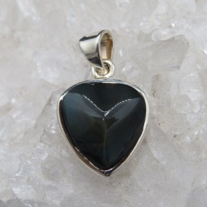 Colgante corazón obsidiana arco iris y plata