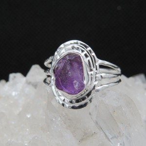 Anillo amatista y plata