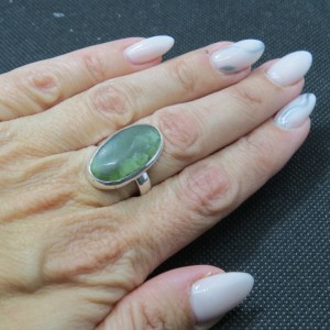 Anillo jade y plata