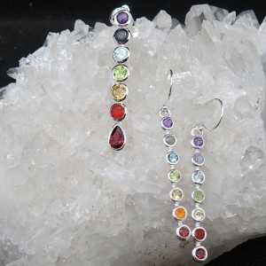 Conjunto Siete Chakras y plata