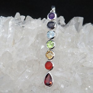 Conjunto Siete Chakras y plata