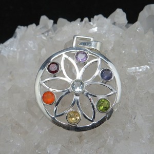 Conjunto Siete Chakras y plata