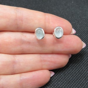 Pendientes aguamarina y plata