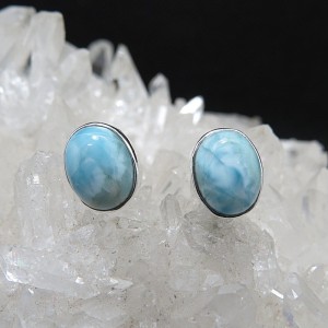 Pendientes larimar y plata