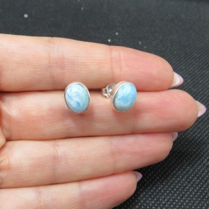 Pendientes larimar y plata