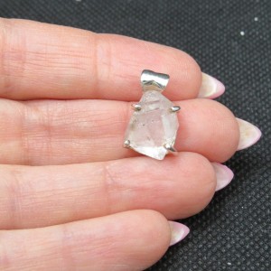 Colgante diamante Herkimer y plata