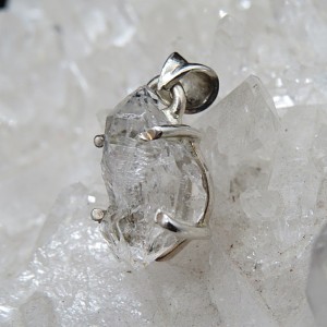 Colgante diamante Herkimer y plata