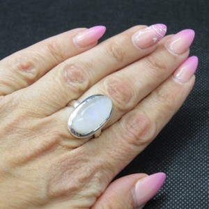 Anillo piedra luna y plata