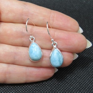 Pendientes larimar y plata