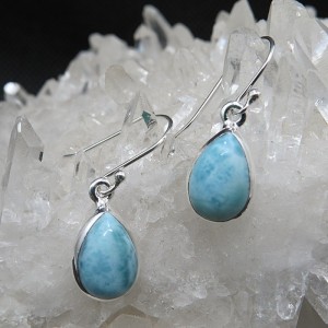 Pendientes larimar y plata