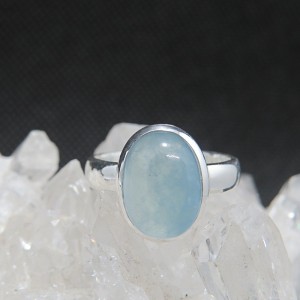 Anillo aguamarina y plata