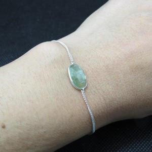 Pulsera joyería en plata prehnita