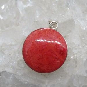 Colgante coral y plata