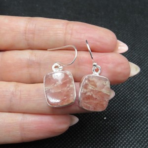 Pendientes rodocrosita y plata