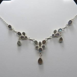 Collar joyería en plata labradorita