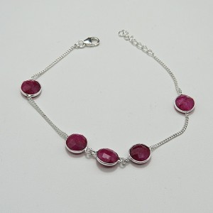 Pulsera joyería en plata de rubí