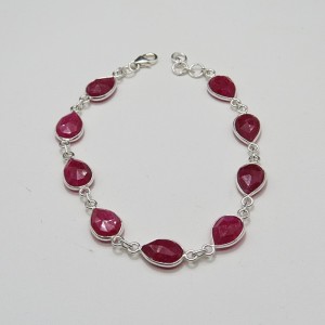 Pulsera joyería en plata de rubí