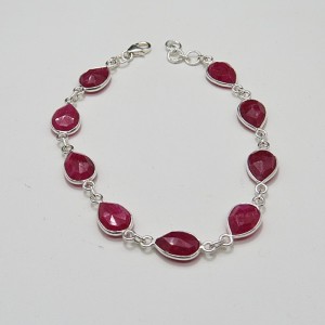 Pulsera joyería en plata de rubí
