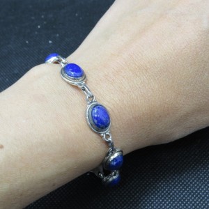 Pulsera joyería en plata lapislázuli y plata