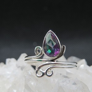 Anillo Topacio Místico y plata
