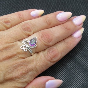 Anillo Topacio Místico y plata