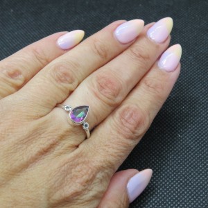 Anillo Topacio Místico y plata