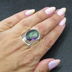 Anillo Topacio Místico y plata