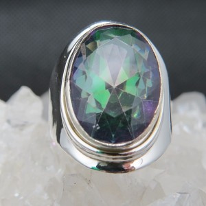 Anillo Topacio Místico y plata