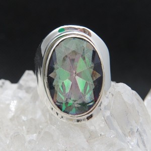 Anillo Topacio Místico y plata