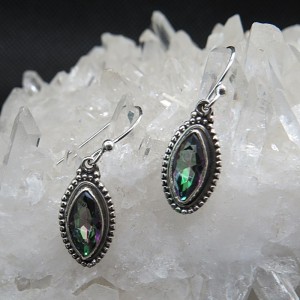 Pendientes topacio místico y plata