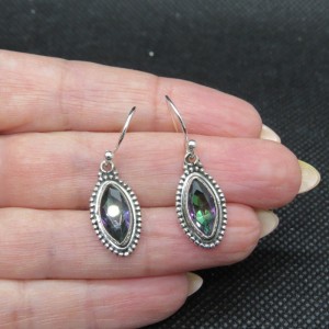 Pendientes topacio místico y plata