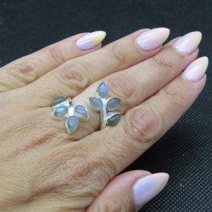 Anillo labradorita y plata