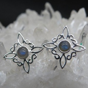 Pendientes Nudo de bruja labradorita