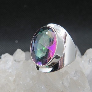 Anillo Topacio Místico y plata