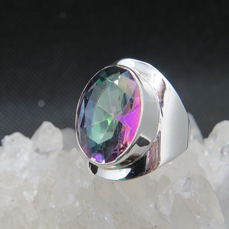 Anillo Topacio Místico y plata