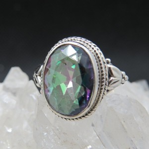 Anillo Topacio Místico y plata