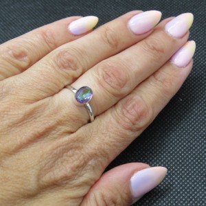 Anillo Topacio Místico y plata