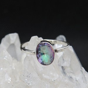 Anillo Topacio Místico y plata