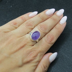 Anillo amatista y plata