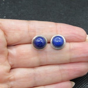 Pendientes presión lapislázuli y plata