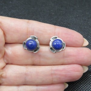 Pendientes presión lapislázuli y plata