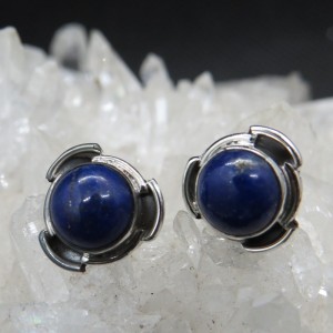 Pendientes presión lapislázuli y plata