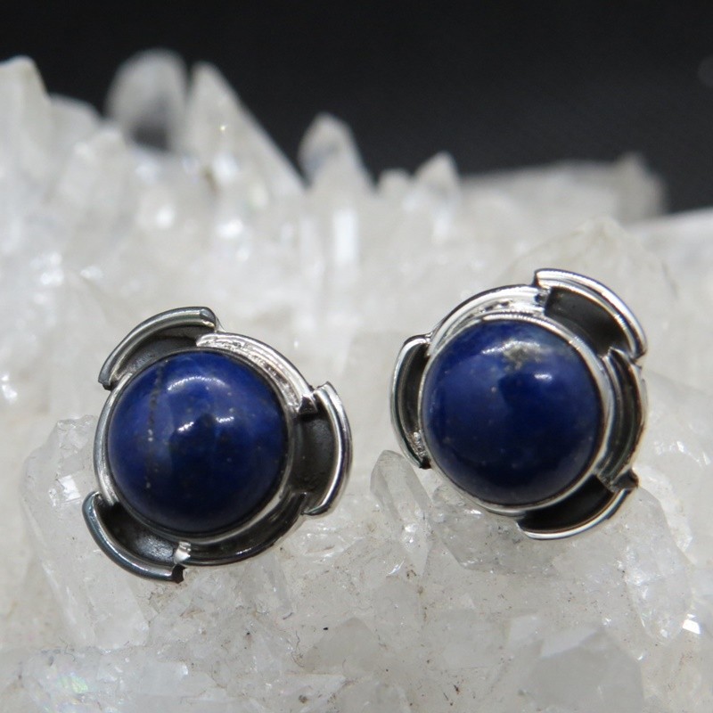 Pendientes presión lapislázuli y plata
