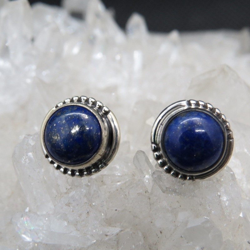 Pendientes presión lapislázuli y plata